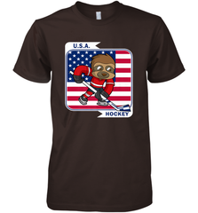 Sloth Ice Hockey USA America Patriotic American Flag Gift Premium Men's T-Shirt Premium Men's T-Shirt - Eddytshirt