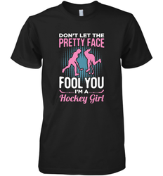 Ice Hockey Sport Hockey Girl Game Player Premium Men's T-Shirt
