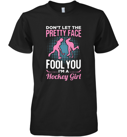 Ice Hockey Sport Hockey Girl Game Player Premium Men's T-Shirt Premium Men's T-Shirt / Black / XS Premium Men's T-Shirt - Eddytshirt