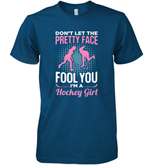 Ice Hockey Sport Hockey Girl Game Player Premium Men's T-Shirt Premium Men's T-Shirt - Eddytshirt