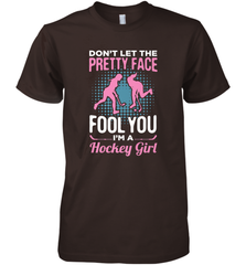 Ice Hockey Sport Hockey Girl Game Player Premium Men's T-Shirt Premium Men's T-Shirt - Eddytshirt