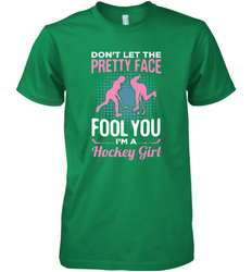 Ice Hockey Sport Hockey Girl Game Player Premium Men's T-Shirt