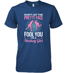 Ice Hockey Sport Hockey Girl Game Player Premium Men's T-Shirt Premium Men's T-Shirt - Eddytshirt