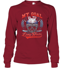 My Goal Is To Deny Yours Hockey Defender Long Sleeve T-Shirt Long Sleeve T-Shirt - Eddytshirt