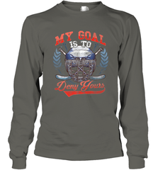 My Goal Is To Deny Yours Hockey Defender Long Sleeve T-Shirt Long Sleeve T-Shirt - Eddytshirt