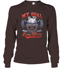 My Goal Is To Deny Yours Hockey Defender Long Sleeve T-Shirt Long Sleeve T-Shirt - Eddytshirt