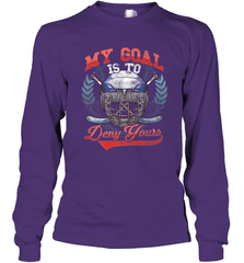My Goal Is To Deny Yours Hockey Defender Long Sleeve T-Shirt Long Sleeve T-Shirt - Eddytshirt