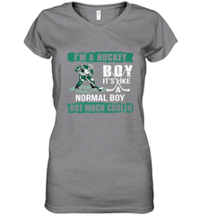 I'm A Hockey Boy It's Like A Normal Boy But Much Cooler Women's V-Neck T-Shirt Women's V-Neck T-Shirt - Eddytshirt