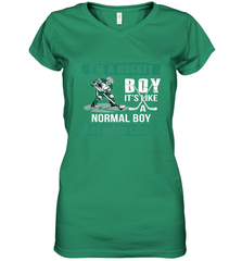 I'm A Hockey Boy It's Like A Normal Boy But Much Cooler Women's V-Neck T-Shirt Women's V-Neck T-Shirt - Eddytshirt