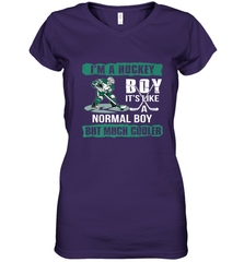 I'm A Hockey Boy It's Like A Normal Boy But Much Cooler Women's V-Neck T-Shirt Women's V-Neck T-Shirt - Eddytshirt