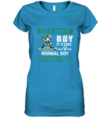 I'm A Hockey Boy It's Like A Normal Boy But Much Cooler Women's V-Neck T-Shirt Women's V-Neck T-Shirt - Eddytshirt