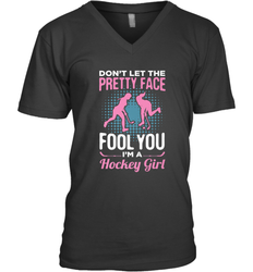 Ice Hockey Sport Hockey Girl Game Player V-Neck T-Shirt