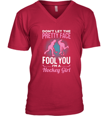 Ice Hockey Sport Hockey Girl Game Player V-Neck T-Shirt V-Neck T-Shirt - Eddytshirt