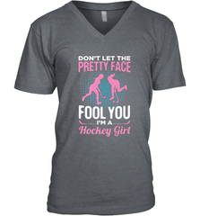 Ice Hockey Sport Hockey Girl Game Player V-Neck T-Shirt V-Neck T-Shirt - Eddytshirt