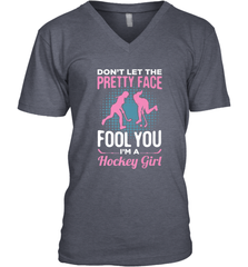 Ice Hockey Sport Hockey Girl Game Player V-Neck T-Shirt V-Neck T-Shirt - Eddytshirt