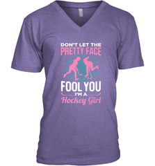 Ice Hockey Sport Hockey Girl Game Player V-Neck T-Shirt V-Neck T-Shirt - Eddytshirt