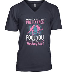 Ice Hockey Sport Hockey Girl Game Player V-Neck T-Shirt V-Neck T-Shirt - Eddytshirt