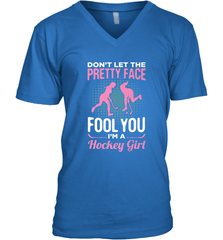 Ice Hockey Sport Hockey Girl Game Player V-Neck T-Shirt V-Neck T-Shirt - Eddytshirt