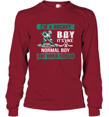 I'm A Hockey Boy It's Like A Normal Boy But Much Cooler Long Sleeve T-Shirt Long Sleeve T-Shirt - Eddytshirt