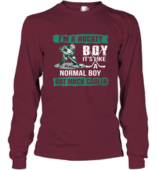 I'm A Hockey Boy It's Like A Normal Boy But Much Cooler Long Sleeve T-Shirt Long Sleeve T-Shirt - Eddytshirt
