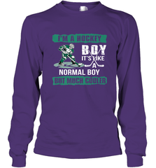 I'm A Hockey Boy It's Like A Normal Boy But Much Cooler Long Sleeve T-Shirt Long Sleeve T-Shirt - Eddytshirt
