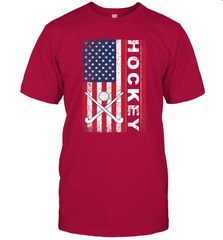 USA American Flag Hockey Player Perfect Gift T-Shirt T-Shirt - Eddytshirt