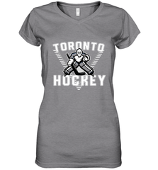 Old School Toronto Hockey Retro 90s Women's V-Neck T-Shirt Women's V-Neck T-Shirt - Eddytshirt