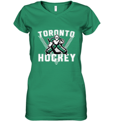 Old School Toronto Hockey Retro 90s Women's V-Neck T-Shirt Women's V-Neck T-Shirt - Eddytshirt