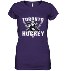 Old School Toronto Hockey Retro 90s Women's V-Neck T-Shirt Women's V-Neck T-Shirt - Eddytshirt