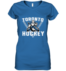 Old School Toronto Hockey Retro 90s Women's V-Neck T-Shirt Women's V-Neck T-Shirt - Eddytshirt