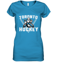 Old School Toronto Hockey Retro 90s Women's V-Neck T-Shirt Women's V-Neck T-Shirt - Eddytshirt