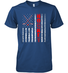 Vintage American US Flag Hockey Player Tee Ice Hockey Fans Premium Men's T-Shirt Premium Men's T-Shirt - Eddytshirt