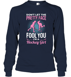 Ice Hockey Sport Hockey Girl Game Player Long Sleeve T-Shirt