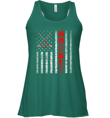 Vintage American US Flag Hockey Player Tee Ice Hockey Fans Racerback Tank Racerback Tank - Eddytshirt