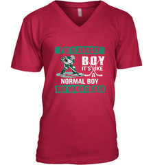 I'm A Hockey Boy It's Like A Normal Boy But Much Cooler V-Neck T-Shirt V-Neck T-Shirt - Eddytshirt