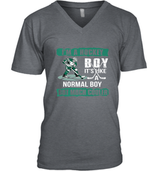I'm A Hockey Boy It's Like A Normal Boy But Much Cooler V-Neck T-Shirt V-Neck T-Shirt - Eddytshirt