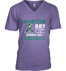 I'm A Hockey Boy It's Like A Normal Boy But Much Cooler V-Neck T-Shirt V-Neck T-Shirt - Eddytshirt