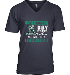 I'm A Hockey Boy It's Like A Normal Boy But Much Cooler V-Neck T-Shirt V-Neck T-Shirt - Eddytshirt