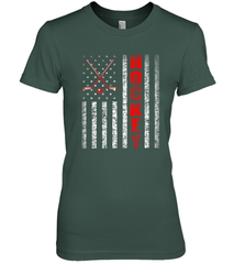 Vintage American US Flag Hockey Player Tee Ice Hockey Fans Premium Women's T-Shirt Premium Women's T-Shirt - Eddytshirt