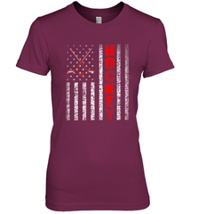 Vintage American US Flag Hockey Player Tee Ice Hockey Fans Premium Women's T-Shirt Premium Women's T-Shirt - Eddytshirt