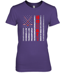 Vintage American US Flag Hockey Player Tee Ice Hockey Fans Premium Women's T-Shirt Premium Women's T-Shirt - Eddytshirt