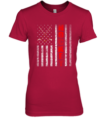 Vintage American US Flag Hockey Player Tee Ice Hockey Fans Premium Women's T-Shirt Premium Women's T-Shirt - Eddytshirt