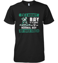I'm A Hockey Boy It's Like A Normal Boy But Much Cooler Premium Men's T-Shirt Premium Men's T-Shirt - Eddytshirt