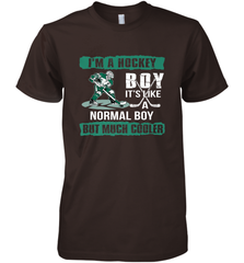 I'm A Hockey Boy It's Like A Normal Boy But Much Cooler Premium Men's T-Shirt Premium Men's T-Shirt - Eddytshirt