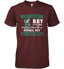 I'm A Hockey Boy It's Like A Normal Boy But Much Cooler Premium Men's T-Shirt Premium Men's T-Shirt - Eddytshirt