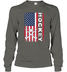 USA American Flag Hockey Player Perfect Gift Long Sleeve T-Shirt Long Sleeve T-Shirt - Eddytshirt