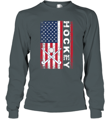 USA American Flag Hockey Player Perfect Gift Long Sleeve T-Shirt Long Sleeve T-Shirt - Eddytshirt
