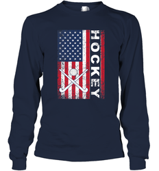 USA American Flag Hockey Player Perfect Gift Long Sleeve T-Shirt