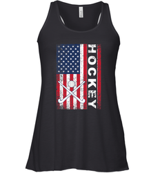 USA American Flag Hockey Player Perfect Gift Racerback Tank