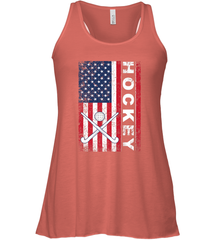 USA American Flag Hockey Player Perfect Gift Racerback Tank Racerback Tank - Eddytshirt
